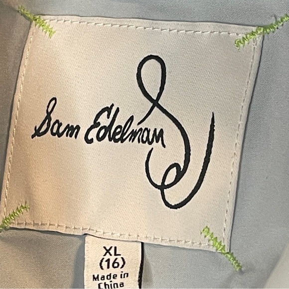 Sam Edelman KIDS' FAUX FUR TRIM HOODED LONGLINE PUFFER JACKET IN ICE BLUE - Picture 5 of 6